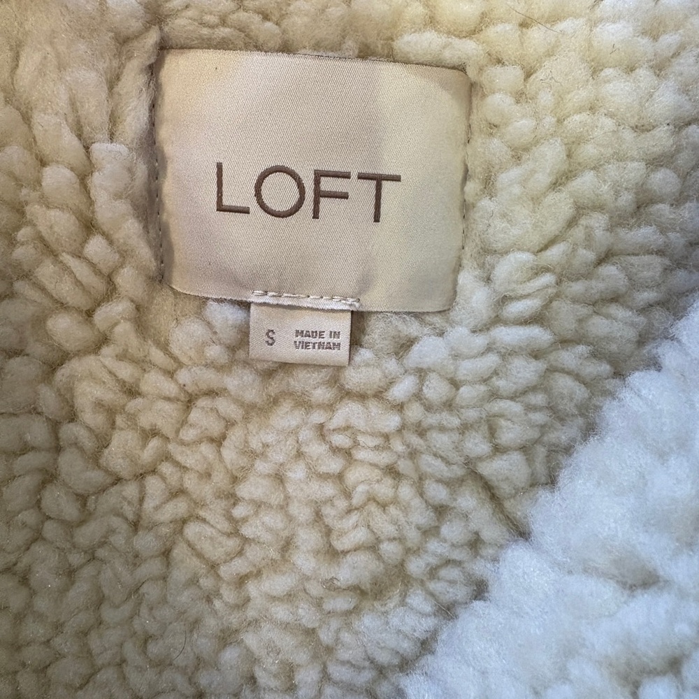 Loft Brown Shearling Bomber Jacket - image 2